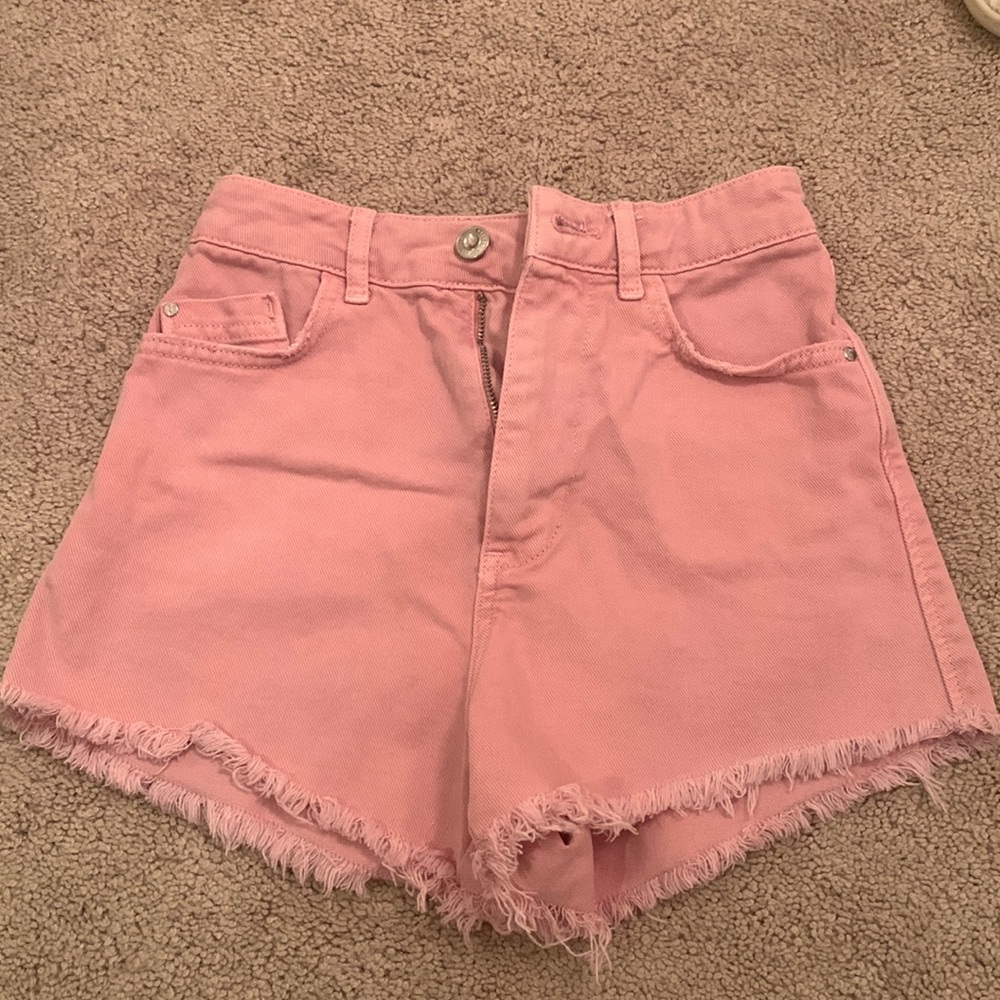 Pink zara jean shorts